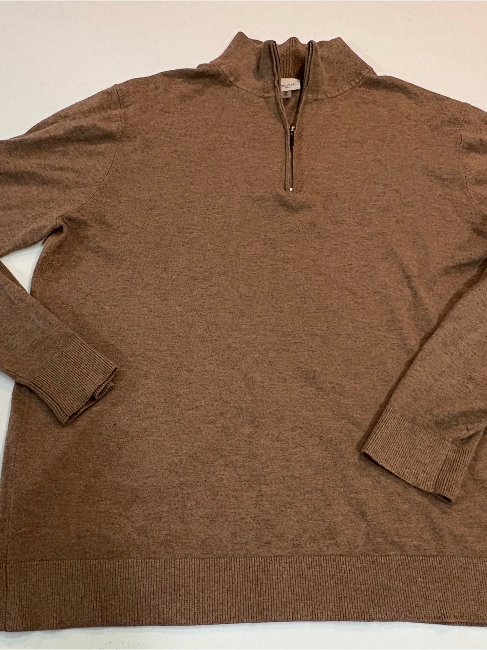 Milano Brown Men's 1/4 Zip-Up Sweater | Size Medium